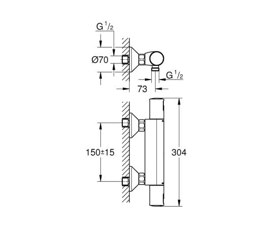 Shower mixer with thermostat Grohe 345942430