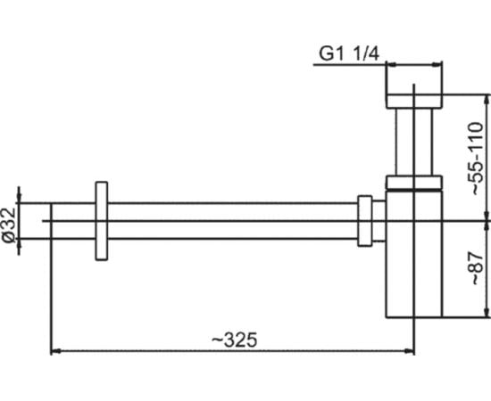 The lower part of the siphon KFA chrome