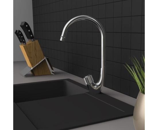 Kitchen faucet Rubineta Swan-33 ST Inox  with controller