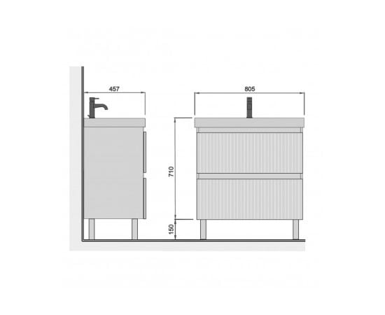 Bathroom furniture with washbasin FLUFFY 80-U White Vivace 80 cm