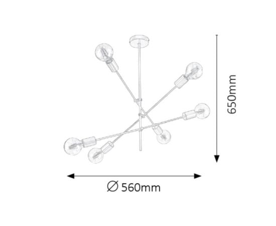 Chandelier Rabalux Lanny 2104 E27 6x MAX 15W