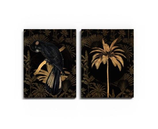 Painting on the canvas Styler ST763 BLACK PARROT 32x42 cm 2pcs