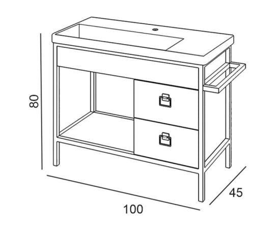 Тумба напольная с умывальником Denko Dila 100 OAK