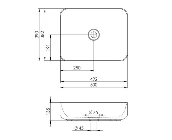 Умывальник накладной Elita Nomia 50x39 антрацит матовый