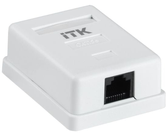 Розетка компьютерная наружная ITK CS2-1C5EU-12 1 местная RJ45 CAT5E UTP белая