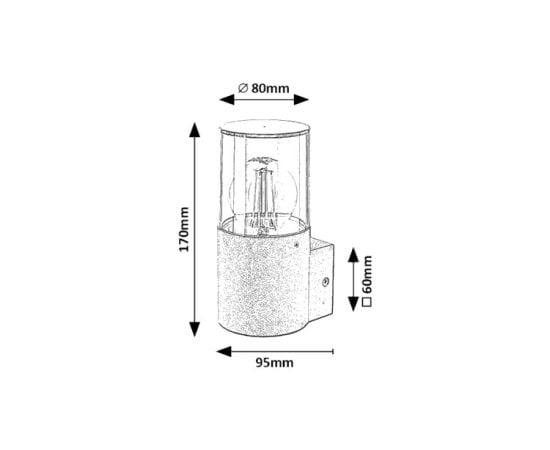 Garden lamp Rabalux Teplice E27 1x MAX 12W L95mm IP44 7158