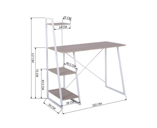 Computer table 104x50x117.5 cm POUCHU DARK ROMAN A