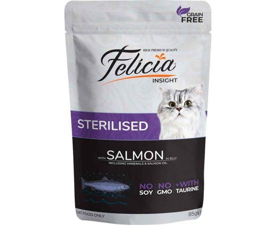 Wet food for sterile cat Felicia salmon 85gr