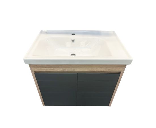 Hanging cabinet with washbasin Denko Mostar 70 anthracite grey/sonoma