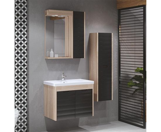 Hanging cabinet with washbasin Denko Mostar 70 anthracite grey/sonoma