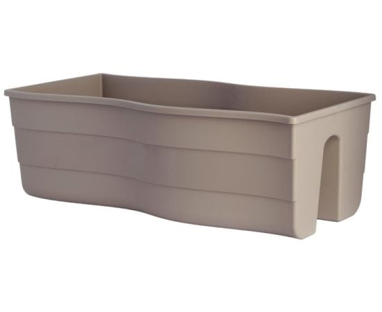 Plastic flower pot FORM PLASTIC Wave railing pot 2489-051 Ø60 taupe