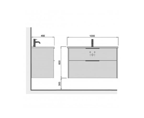 Bathroom furniture with washbasin LINE Craft 100-А wood Cosmo 100 cm