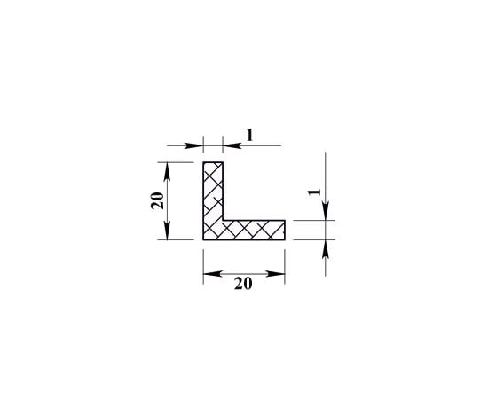 Aluminum corner PilotPro black moire 20х20х1 2 m