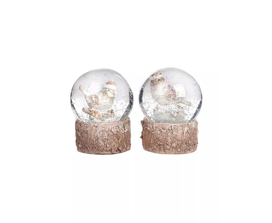 Christmas decoration snow globe XMAS BIRD SNOW GLOBE TT ASS/2 CRM 6.5cm