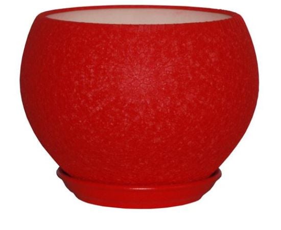 Flower Pot-Sphere Ceramic Red Silk 4,1l