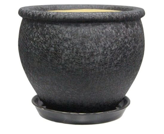 Flower Pot Ceramic Oriana Vietnam №1 Black Silk 18 l