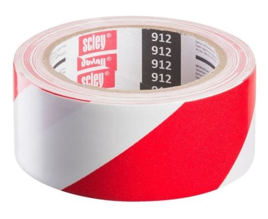 Signal adhesive tape (red/white) Scley 0370-123348 48 mm x 33 m