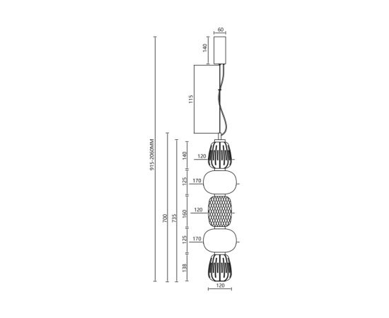 საკიდი Milagro ML0361 40W CARO LED ოქროსფერი