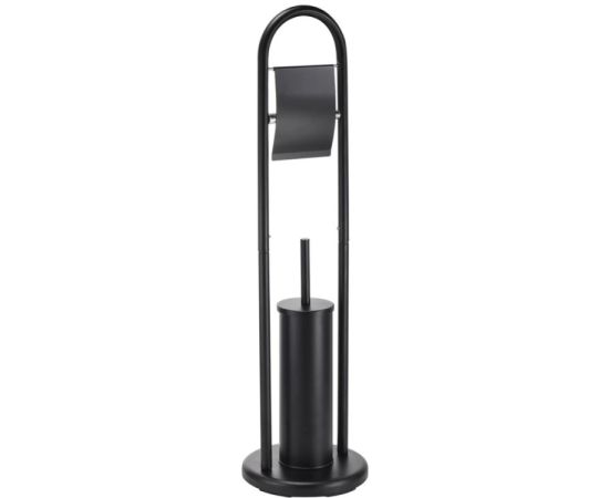 Column with toilet brush and paper hanger BLACK MATT ABBY