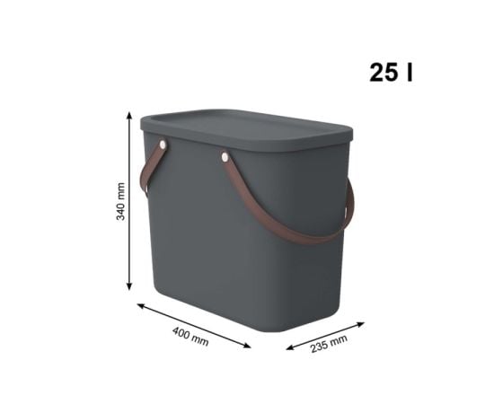 Storage box Rotho 25L ALBULA anthracite