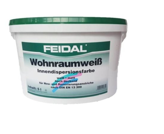 Дисперсионная краска для внутренних работ Feidal Wohnraumweib 5 л