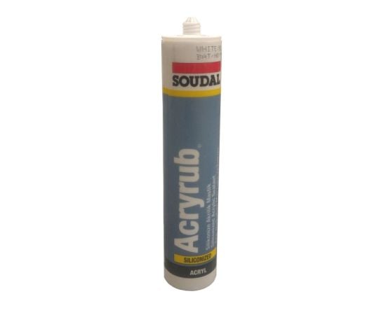 Герметик-силикон акриловый Soudal Acryrub Siliconized 500 г белый