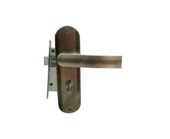 Set handle and lock BT Group T685 T101 70 mm. silver