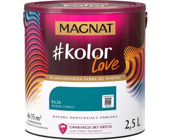 Interior paint Magnat Kolor Love 2.5 l KL26 sea turquoise