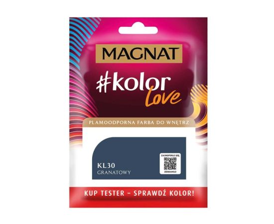 Interior paint test Magnat Kolor Love 25 ml KL30 dark blue