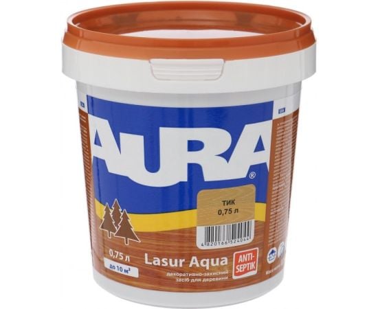 აკრილის ლაქი Aura Lasur Aqua ტექი  0,75 ლ