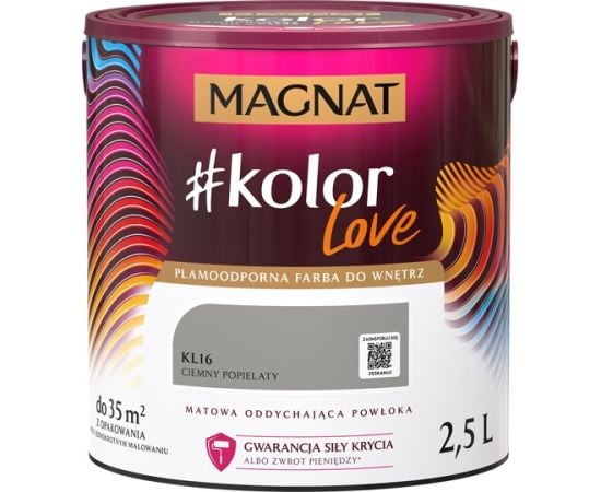 Краска интерьерная Magnat Kolor Love 2.5 л KL16 темно-пепельная