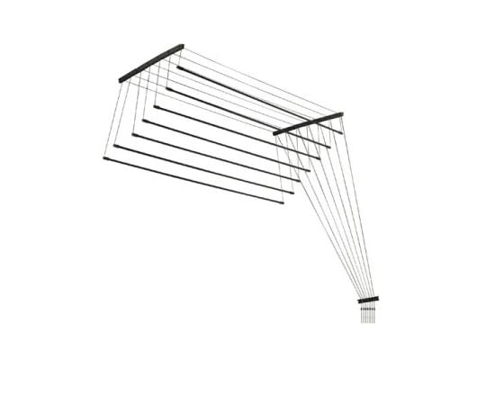 Ceiling dryer for linen aluminum black 1,6m 7 pipes