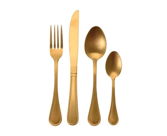 Knife and fork set Koopman 16 pcs gold