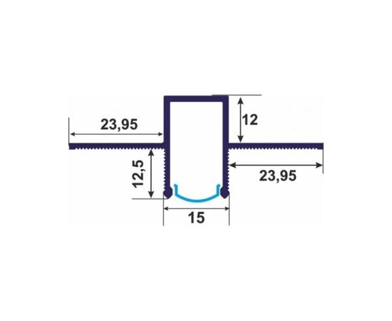 Профиль теневого шва РПТШ(ПЦ) 15 LED (АД-31А)БП- Т1) 3 м