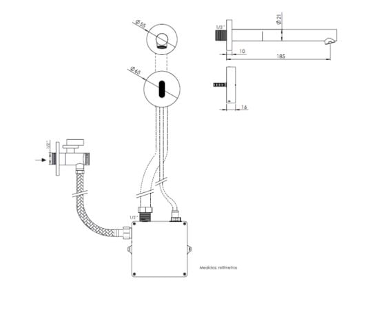 Sensor faucet Valadares Sensor Chrome built-in