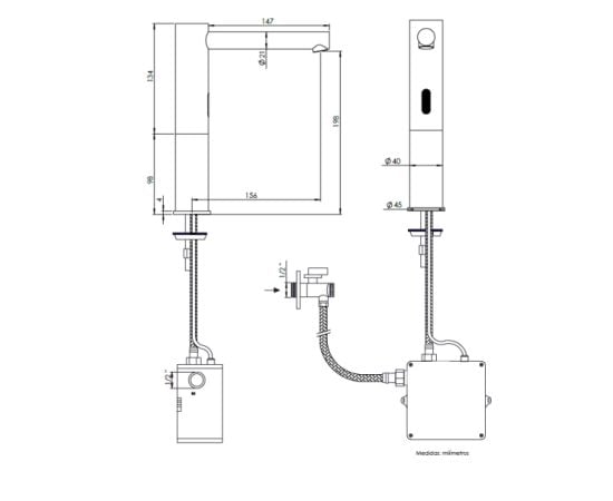 Washbasin faucet sensor Valadares Sensor Chrome