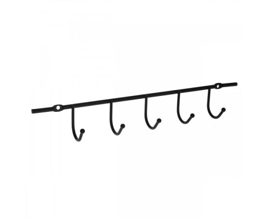 Towel hanger with 5 hooks Bisk NIAGARA Black