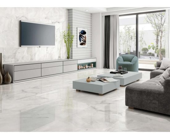 Porcelain tile Halcon Ceramicas Potomac Blanco Brilo 60x60 cm.