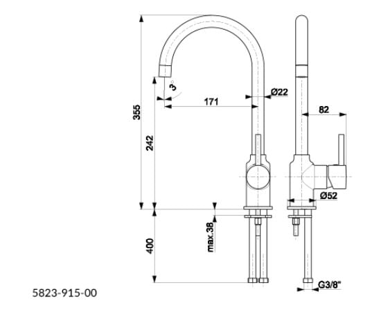 Kitchen faucet KFA Neda black