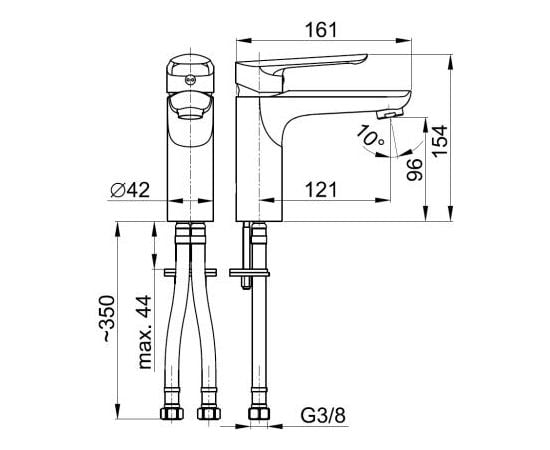 Washbasin faucet KFA Tanzanit chrome