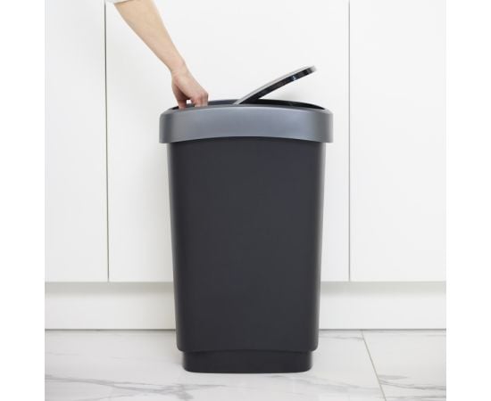 Trash can Rotho TWIST 50l gray