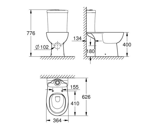 Standing toilet Grohe Bau Ceramic