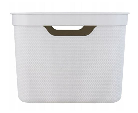 Storage basket with lid Rotho DECO 16L white