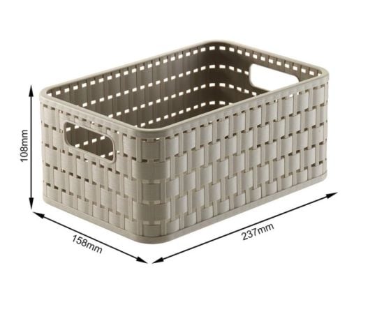 Storage basket Rotho 4L COUNTRY A6+ cappuccino