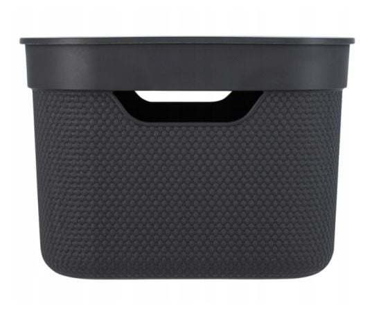 Storage basket with lid Rotho DECO 5L black