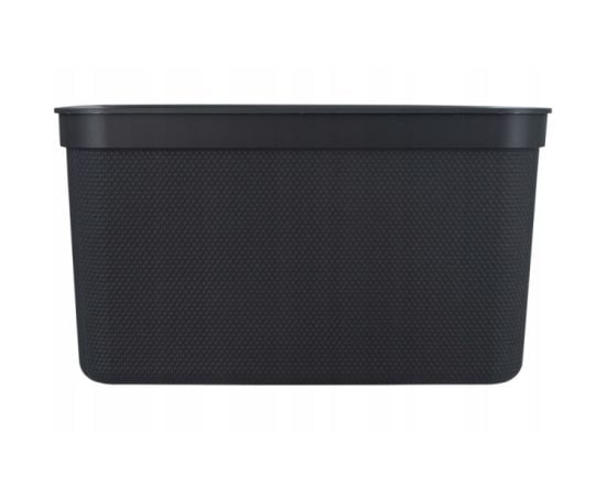 Storage basket with lid Rotho DECO 16L black