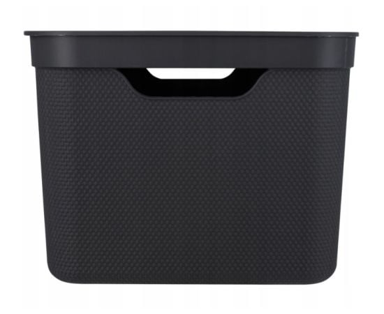 Storage basket with lid Rotho DECO 16L black