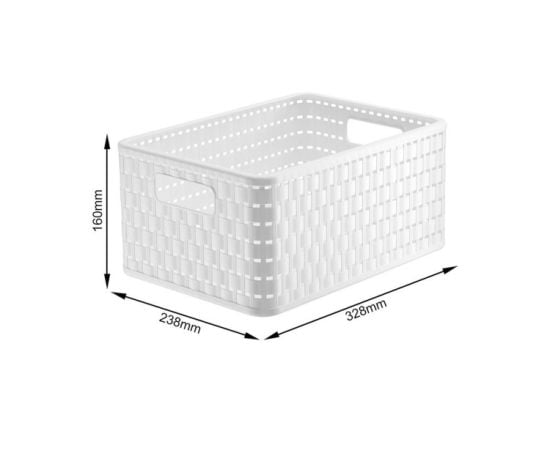 Storage basket Rotho 11l COUNTRY A5+ white