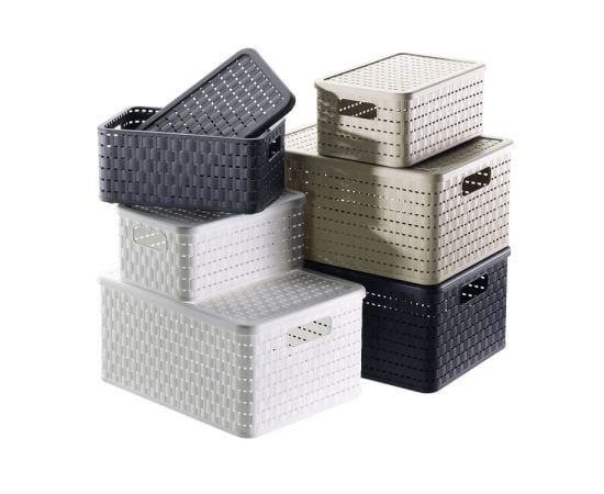 Storage basket Rotho 18L COUNTRY A4 white