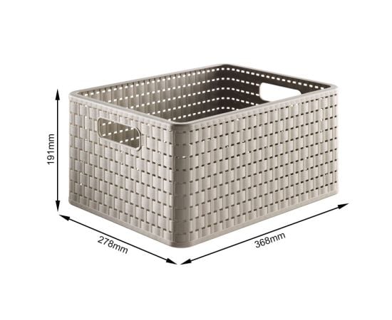 Storage basket Rotho 18L COUNTRY A4 cappuccino